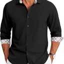 COOFANDY Men's Long Sleeve Button Down Shirts Casual Untucked Shirt Regular Fit Dress Shirt (3X-Large)