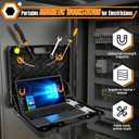 Portable Magnetic Workstation Case, Heavy-Duty Laptop Stand & Tool Organizer, Hands-Free Magnetic Laptop Holder, Holds up to 50 lbs, for Electricians, HVAC, Maintenance & Field Work