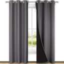 NICETOWN Blackout Curtains 80 inches Long, Full Light Blocking Drapes with Black Liner for Nursery, Thermal Insulated Draperies for Hall, Villa (Stone Blue, 2 Pieces, 42" Wide Each Panel) Grey