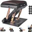 Foot Rest for Under Desk at Work 4-Level Height Adjustable, Ergonomic Foldable Footrest for Office, Gaming,Computer, Soft & Removable Pad Desk Foot Stool Suitable for All Seasons(Brown), 12.6x12.6x2.36 Inch