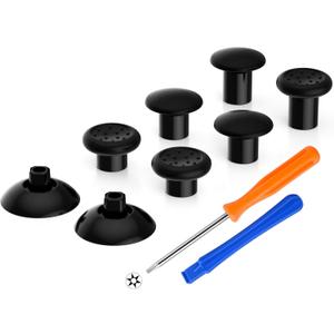 eXtremeRate ThumbsGear Interchangeable Thumbstick for Xbox Controller - Improve Comfort - Black 3 Height Domed & Concave Grips Ergonomic Adjustable Joystick for Xbox Series X/S, for Xbox One S/X/Elite