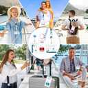 8 Pack Cruise Lanyards Set for Ship Cards, with Retractable Badge Reel Waterproof Luggage Tag Holders Id Card Holders, Sea-Themes Pattern for All Cruises Ticket Key Cards Luggage Tag (Blue)