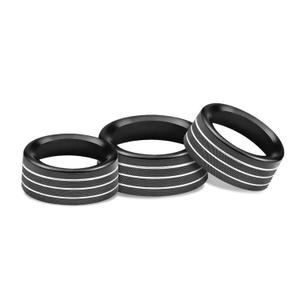 Climate Control Knob Covers Compatible with Dodge Challenger/Charger 2015-2024, Chrysler 300/300s 2015-2024, 5Pcs Kit (Black)