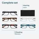 Gaoye 1.5 Professional Reading Glasses for All Day - Computer Readers with Blue Light Protection - Value Pack