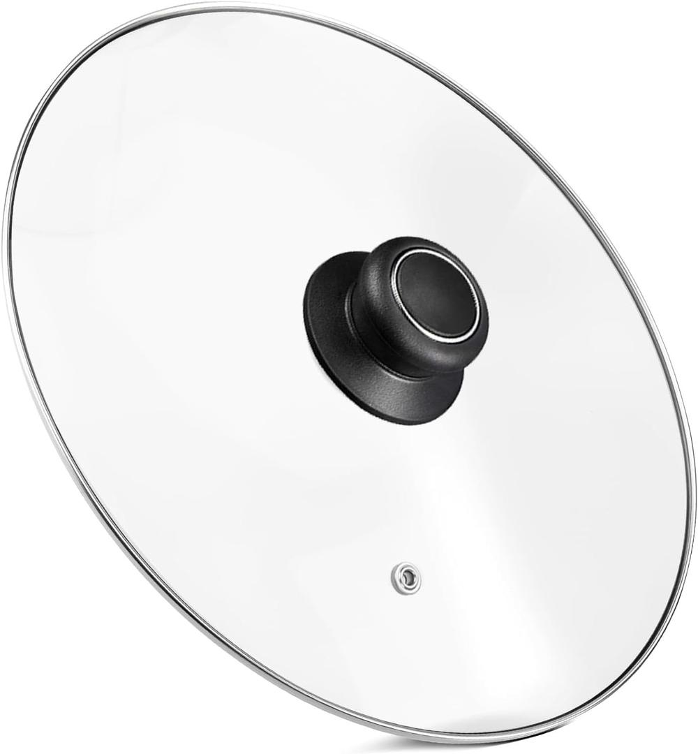 10.5 Inch Glass Lid for Frying Pan, Fry Pan, Skillet, Pan Lid, Fits Pot, Cast Iron Skillets 10.5", Clear