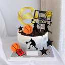 17 PCS Basketball Cake Toppers Basketball Star Themed Cake Decorations for Boy Cake Topper Sport Cake Party Decorations Sports Party Supplies (1)