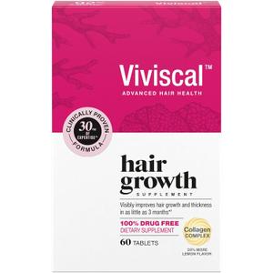 Viviscal Hair Growth Supplements For Women For Thicker, Fuller Hair, Nourishes Thinning & Loss, With Proprietary Collagen Complex, 60 Tablets, 1 Month Supply, Expiration Date: 12/2028