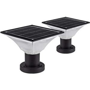 Solar Post Cap Lights Outdoor,Dusk to Dawn Auto On/Off Solar Powered Post Lights Fits Most Posts (2 Pack)