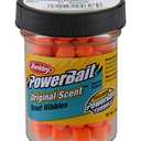 Berkley PowerBait Trout Nibbles Fishing Dough Bait, Fluorescent Orange, 1.1-Ounce Jar Pack Of 2