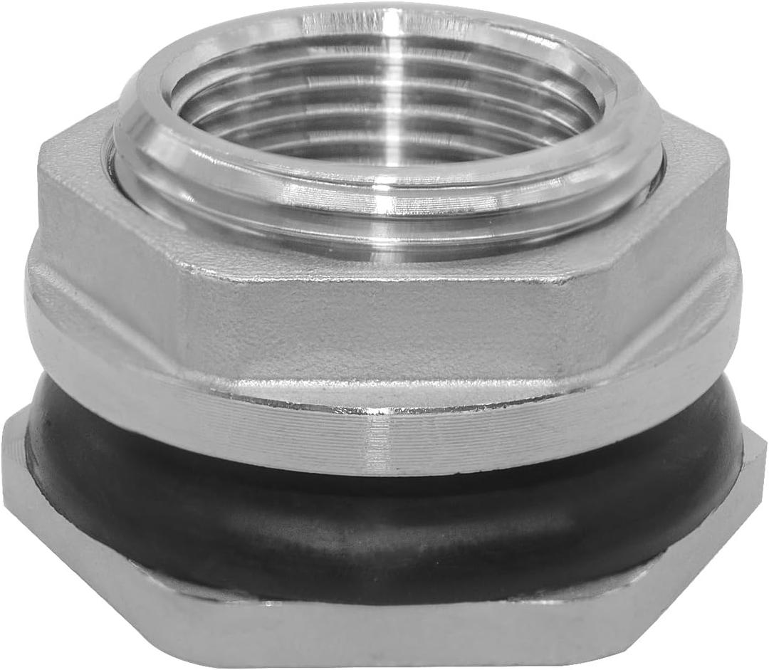 Beduan 1" Female Bulkhead Water Tank Connector Stainless Steel Thru-bulk Fitting Beduan 1" Female Bulkhead Water Tank Connector Stainless Steel Thru-bulk Fitting