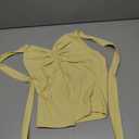 Yellow Halter Top Women Backless Tank Top Sleeveless Asymmetrical Twist Front Tops Y2k Trendy XS