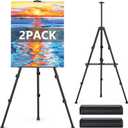 Easel Stand for Sign, Hemndic 66" Easels Stand for Painting Heavy Duty, Portable Travel Easel for Display (2 Pack)
