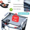 BAGSFY Walker Tray with Cup Holder & Side Pocket Hard Top Walker Table for Seniors Folding Walker Accessory for Meals, Reading, Drinks Non-Slip Surface, Tool-Free Install, Universal Fit