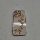 Caseative for iPhone 16 Pro Case,Cute Plating Love Heart Wrist Strap Chain Bracelet Phone Case (White)