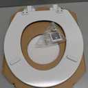 Mayfair Linden Slow Close Toilet Seat, Non Slip Heavy Duty Wood, Easy Install, Round, White