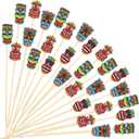 Blushtier 400 Pcs Tiki Martini Toothpicks for Olives Bamboo Cocktail Picks Hawaiian Luau Garnish Tropical Drink Picks Tiki Cocktail Sticks for Appetizers Food Fruit Beach Holiday Party Favors