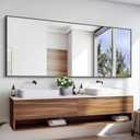 KOCUUY 72x30 Inch Large Black Wall Mounted Mirror, Aluminum Framed Decorative Rectangular Bathroom Mirror for Wall Over Sink, Vanity Mirror for Bedroom Living Room Bathroom, Functional Oversized Mirror
