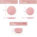 Ruxmirae 24 Piece Dinnerware Set, Dual Glaze Stoneware Plates and Bowls Sets, Modern Dinner Plate, Salad Plate, Cereal Bowl, Dish Set for 8, Microwave and Dishwasher Safe, Pink