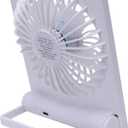 Personal Battery Operated Desk Fan, Rechargeable Fan, 2000mAh Battery, Power Display and 180 Tilt Folding, Ultra Quiet and Portable, Office, Camping, in Car (White), Compact