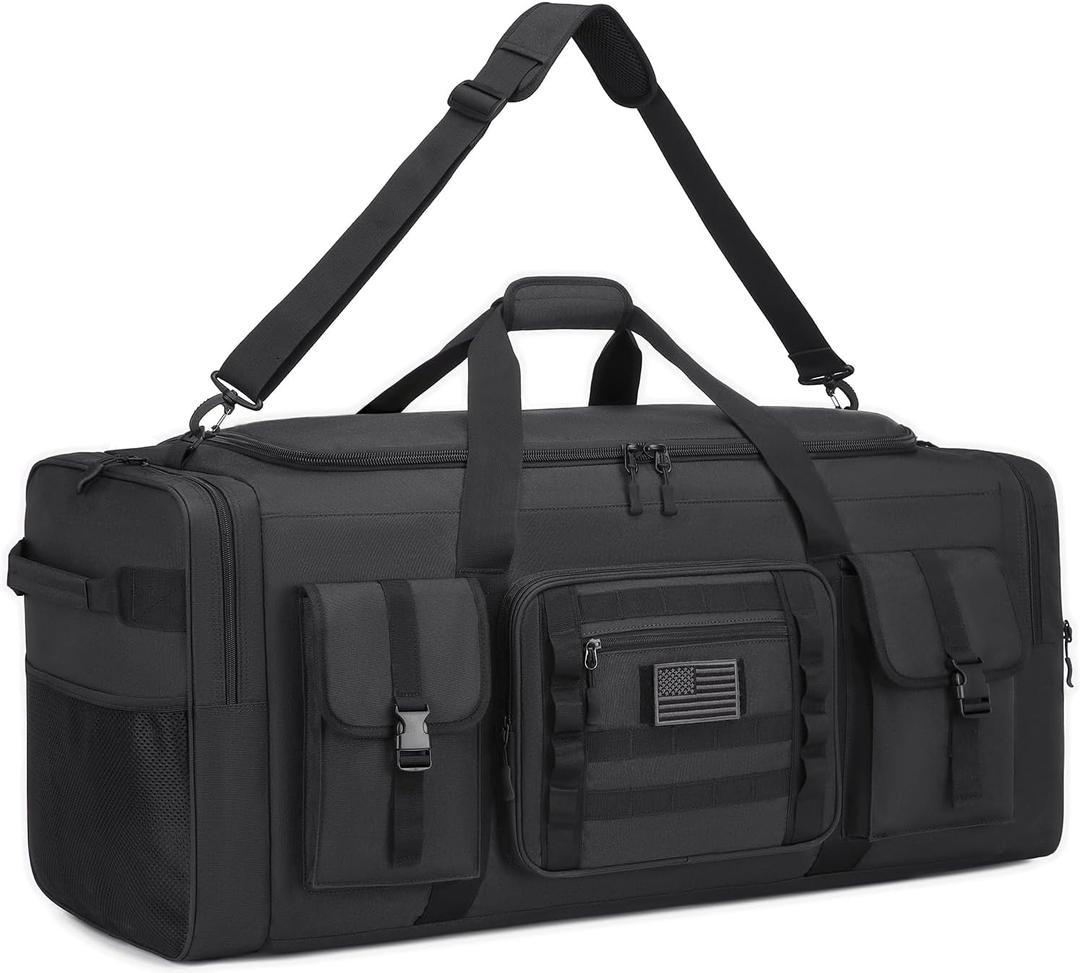 135L 37" Extra Large Duffle Bag for Men, Heavy Duty Sports Gym Equipment Travel Duffle Bag (Black)