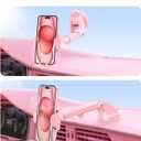 VICSEED Pink Phone Holder for Your Car [Sturdy & Durable] [Powerful Suction] Dashboard Windshield Air Vent Car Phone Holder Hands Free Phone Mount for Car for iPhone Android, Pink Car Accessories
