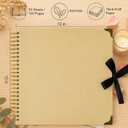 Scrapbook Photo Album 12"x12" 50-Sheet 100 Pages Kraft Paper Ribbon Closure