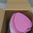 Fainne 40 Sets Mother's Day 5" Aluminum Foil Heart Shaped Cake Pans with Clear Lids 225 ml/ 7.92 oz Heart Cake Pan Mini Mother's Day Containers Disposable Dessert Baking Containers (Pink)