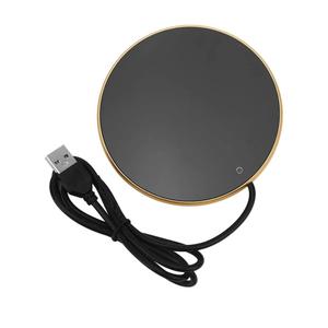 Smart Coffee Mug Warmer, 3 Levels Temperature Setting USB Powered Beverage Cup Warmer for Home Kitchen Office Desk Use(Gold)