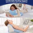 Reading Pillow for Bed, Back Pillow for Bed Sitting Up, Washable Cover