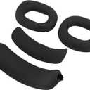 Headband Earpads Cover Set, Silicone Protective Wear Resistance Soft Headphone Headband Cover for Headphones (Black)