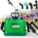 Battery Powered Sprayer 2 Gallon, Electric Sprayer with 4 Mist Nozzles, USB Rechargeable Handle, 32in telescopic Wand, Garden Sprayer with Adjustable Shoulder Strap for Lawn, Garden, Cleaning