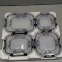 8 Pack Borosilicate Glass Food Storage Containers with Lids, Glass Meal Prep Containers, Airtight Bento Lunch Boxes with Leak Proof Locking, Oven, Freezer and Dishwasher Safe, BPA Free, 5-35oz (Deep Black)