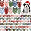200PCS Christmas Dog Bandanas Bulk Xmas Pet Costume Christmas Patterns Dog Outfit Holiday Washable Scarf Pets Triangle Head Scarves Bandanas Puppy Bibs for Girl and Boy