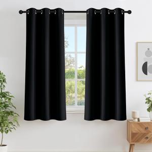NICETOWN Black Out Curtains 63 inches Long, Grommet Blackout Window Treatment Thermal Insulated Solid Room Darkening Drapes for Bedroom/Kitchen, 2 Panels, W40 x L63