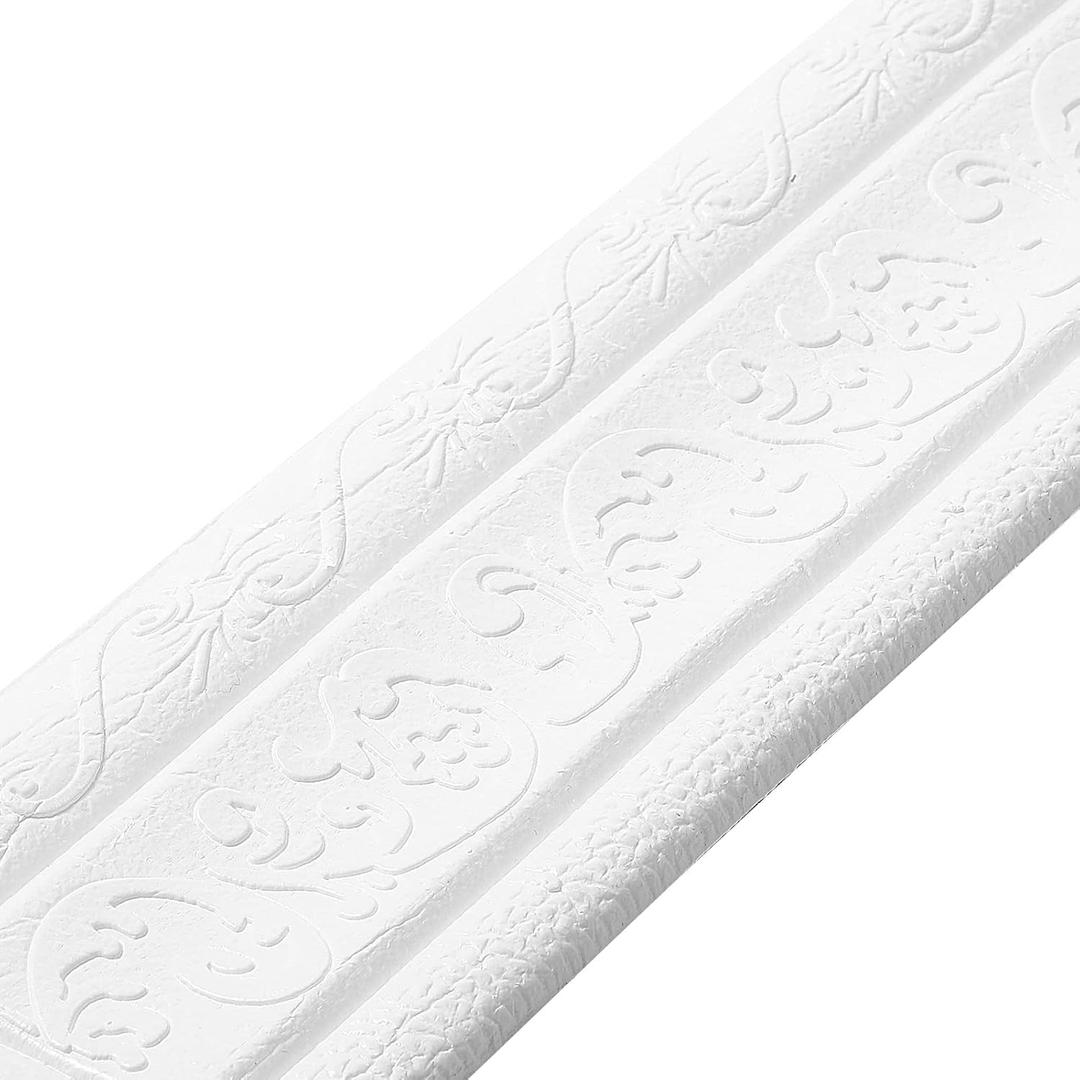 TaoBary Self Adhesive Flexible Foam Molding Trim Wallpaper Border 3D Sticky Decorative Wall Lines Peel and Stick Wall Baseboard Trim for Home, Office, Hotel DIY Decor(5 Roll, Elegant Style)