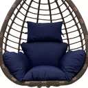 Srutirbo Egg Chair Cushion Replacement, Foldable Waterproof Hanging Basket Swing Chair Cushion with HeadrestOutdoor Porch Backyard Patio Hammock Swing Replacement Cushions (Navy Blue)