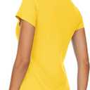 TACVASEN Women's V-Neck T Shirts Short Sleeve UPF 50+ Sun Protection Performance Quick Dry Athletic Workout Tee Tops (Yellow, XL)