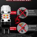 LASFIT T3 7443 Switchback LED Bulb 7444NA Front Turn Signal CANBUS Error Free White Amber NEW 500% Brighter 7444NA W21W DRL Parking Light Built In Resistor Anti Hyper Flash, Standard Socket (2pcs)