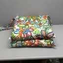 Pillow Perfect Bright Floral Indoor/Outdoor Chair Seat Cushion with Ties Squared Corner, Plush Fiber Fill, Weather, and Fade Resistant, 20" x 20", Blue/Green Copeland 2 Count