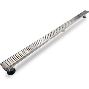 Linear Shower Drain, Shower Drain 72 inch with Removable Grate Cover, Professional AISI 304 Stainless Steel Shower Floor Drain, Shower Drain with Hair Catcher and Leveling Feet