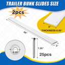 2 Pcs Hdpe Trailer Bunk Glides Boat 48" x 3", 60" x 4", 60" x 5" Heavy Duty Trailer Bunk Slide Pads Enders with Screws and 12 Holes Smoother for Support Loadings Launches Easier