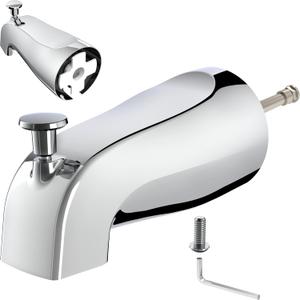 Gold Hao The Bathroom Universal Slip-On Tub Spout with Diverter - Compatible with American Standard 8888026.002 Tub Spout, 5" Bathtub Faucet, Fits 1/2" Copper Piper (5/8" Diameter) - Chrome