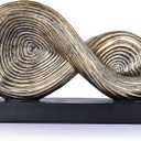 QIANLING Abstract Art Sculpture, Infinity Loop Symbol Sculpture, Abstract Decorative Statue, Gold Knot for Home Accents Decor, Decorativas Modernas for Coffee Table, Entryway, Living Room, Office