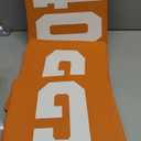 Jecery Set of 11 Football Yard Markers High Visibility Football Field Yard Line Markers Yardage Field Line Marking 12 Inch with Carrying Bag for Sporting Training (Orange White)