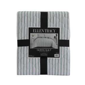 Ellen Tracy Quilt - Green/White, Queen