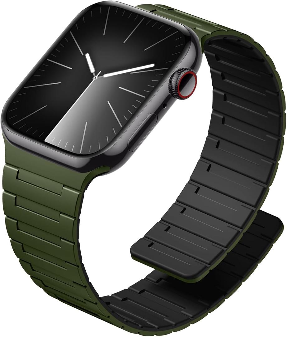 SNBLK Magnetic Watchband Compatible with Apple Watch for Men 44mm 45mm 46mm 49mm 42mm 41mm 40mm 38mm Women, Silicone Sport Strong Magnet Strap for iWatch Series 11 Ultra 3 Ultra 2 Se 10 9 8 7 6 5 4 1