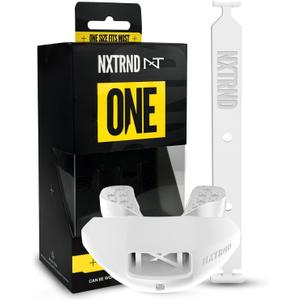 Nxtrnd One Football Mouth Guard, Strap Included, Fits Adult & Youth (White)