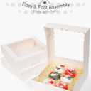 qiqee 10"x 10"x 2.5" White Pie Boxes with Window 120Packs Cookie Donut Bakery Box (Auto-pop Up)