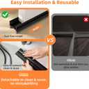 Door Sweep 38" Cuttable, Innovative Double-Layer Design with Brush Under Door Draft Stopper for Bottom of Door, Tool-Free Install Bottom Door Seal, Reusable Door Draft/Noise Blocker, Black