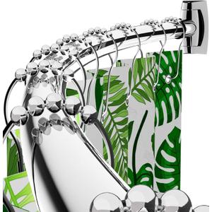 Bonpally Curved Shower Curtain Rod 40-72 Inches Adjustable, Aluminum Shower Rod Rustproof, Round shower curtain rod, Curved Shower Rods for Bathroom, Bathtub, Stall, Chrome